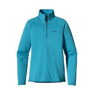 Patagonia Womens R1 Pullover Polartec Power Grid Ultramarine teal sz M